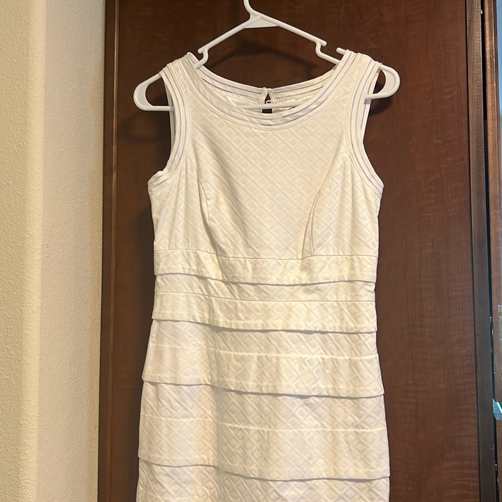 White, White House black market midi dress, size 2